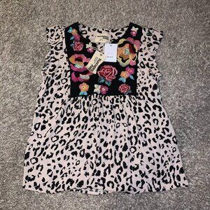 savanna jane y2k cheetah print and floral blouse